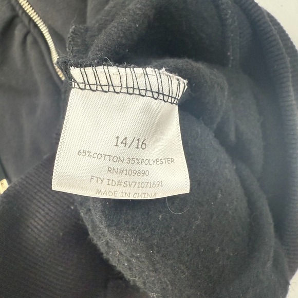 Seven7 Hoodie Womens 14/16 Black Sequin Detail Ruched Front Long Sleeve Full Zip - Picture 4 of 11